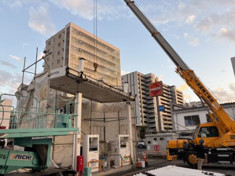 葛飾でガススタンドの解体作業